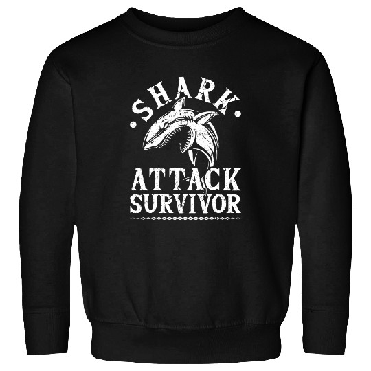 Ocean Shark Attack Survivor Support Swimmer Surfer Sweatshirts