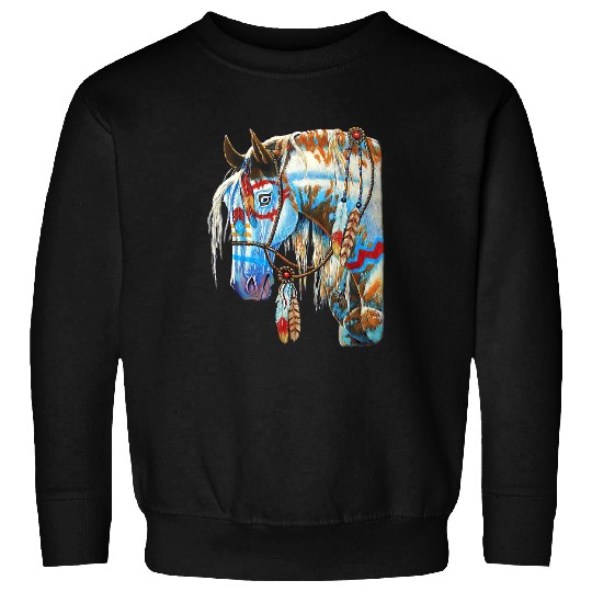 Funny Horse Native american horse Sweatshirts