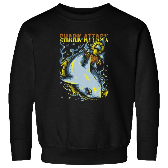 Ocean Shark Attack Big Tattoo Style Art Tee Design Anchor Ocean Sweatshirts