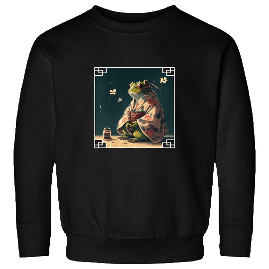 Frog Gift In Kimono Japanese Toad Lord Sweatshirts