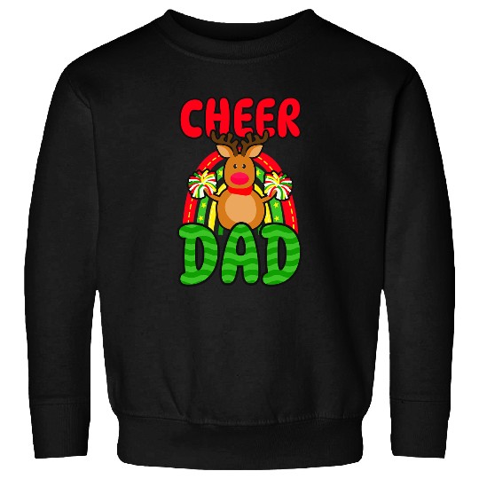 Cheerleader Gift Reindeer Cheer Dad Design Christmas Cheerleader Sweatshirts