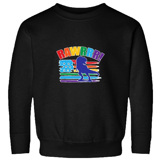 Dinosaur Dino Pride Parade Dinosaur Rawr Plus Size Graphic Sweatshirts