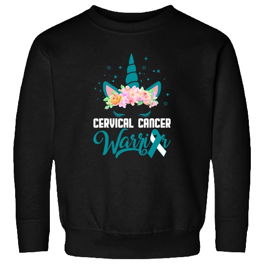 Unicorns Face Cervical Cancer Awareness Day Warrior Survivor Sweatshirts