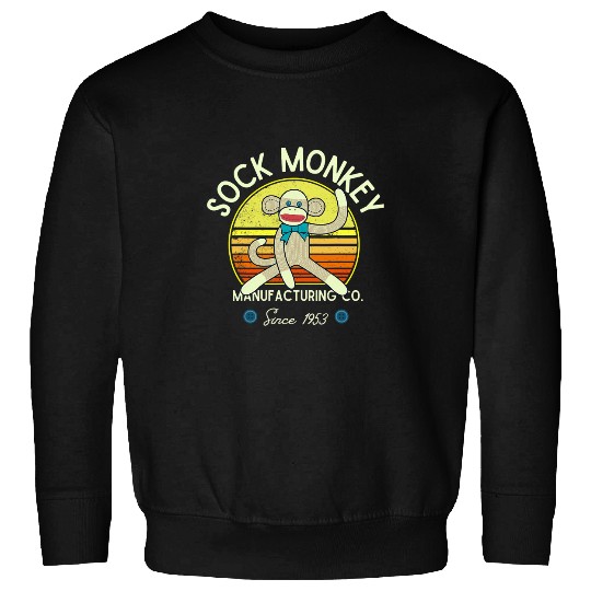 Monkey Lover Sock Monkey Manufacturing Co. Retro vintages Sock Monkeys Sweatshirts