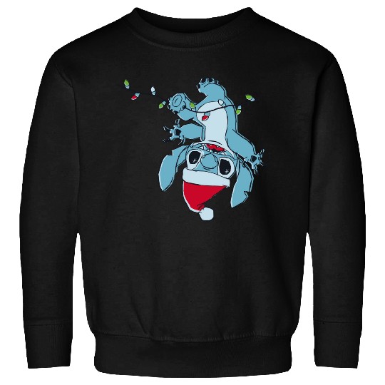 Disney Lilo Stitch Christmas Lights Upside Down Stitch Merry Christmas 2024 Sweatshirts