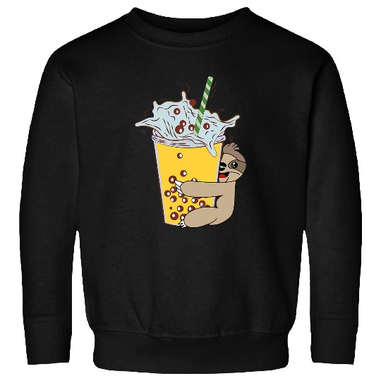 Sloth Gift Cup Love Cute Kawaii Bubble Tea Lover Milk Tea Sweatshirts