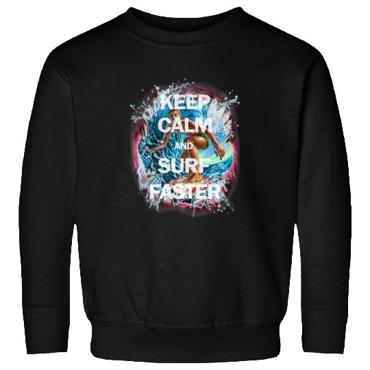 Ocean Shark Keep Calm and Surf Faster Shark Attack Sweatshirts
