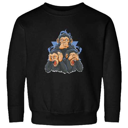 Monkey Lover Funny Cartoon Chimpanzee Monkey Sweatshirts