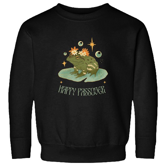 Frog Gift Passover Happy Passover funny frog Pesach seder Sweatshirts