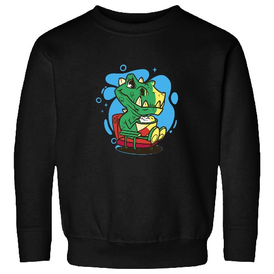 Dinosaur Dino Cinema Themed Dinosaur TRex Popcorn Sweatshirts
