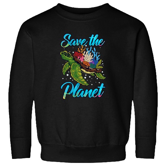 KV9 Turtle Save The Planet Earth Day Planet Environment Sweatshirts