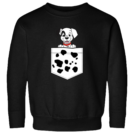 Disney 101 Dalmatians Patch Puppy Dotted Pocket Logo Sweatshirts