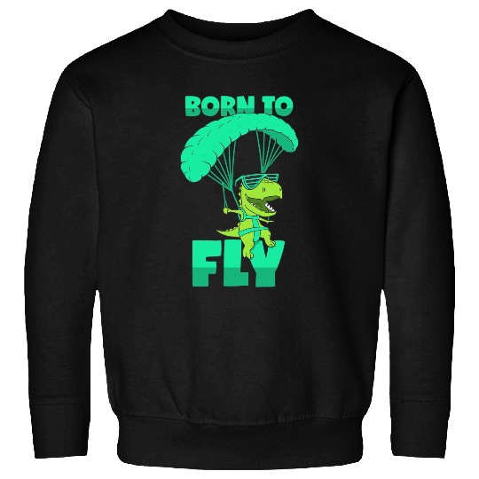 Dinosaur Dino Dino Skydiving Gift Paragliding TRex Flying Gliding Sweatshirts