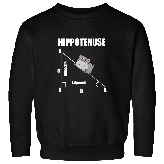 Hippo Gift Nerd Geometry Hippotenuse Hypotenuse Math Pun Sweatshirts