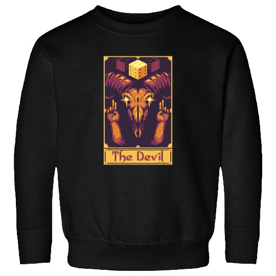 8 bit pixel tarot The Devil nerd geek devil funny Sweatshirts