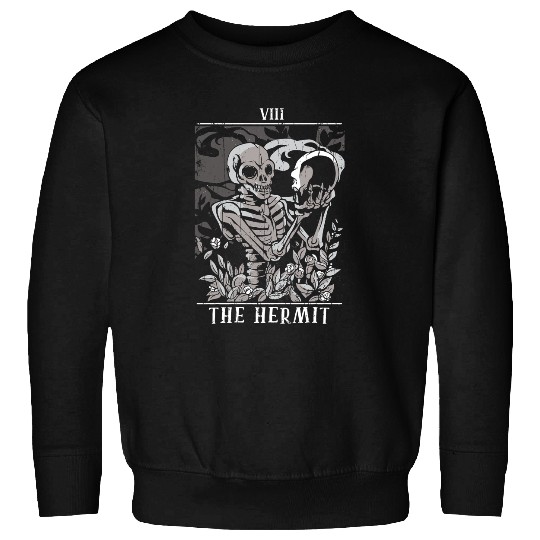Hermit Skeletons Tarot Card Pagan Goblincore Occult Sweatshirts