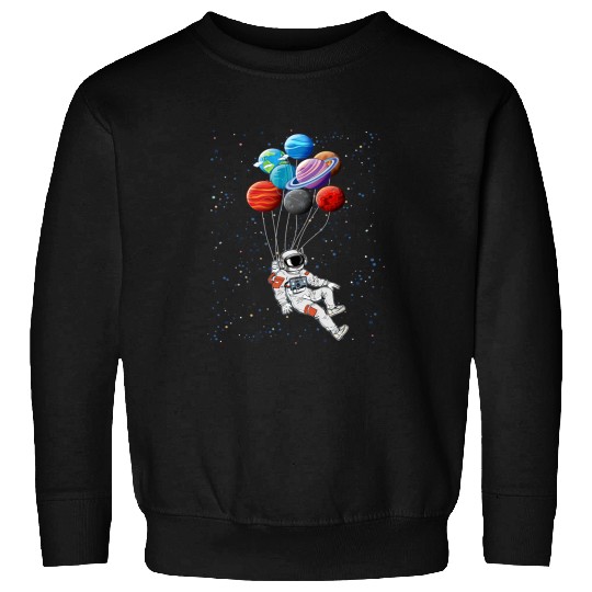 Astronauts Floating Astronaut Balloon Galaxy Futuristic Outer Space Sweatshirts