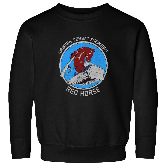 Funny Horse RED HORSE Airborne Combat Engineer US Military Sweatshirts