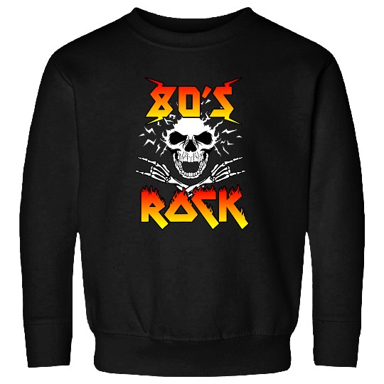 80s Rock Hardrock Rocker Skull Rock Musician Sweatshirts