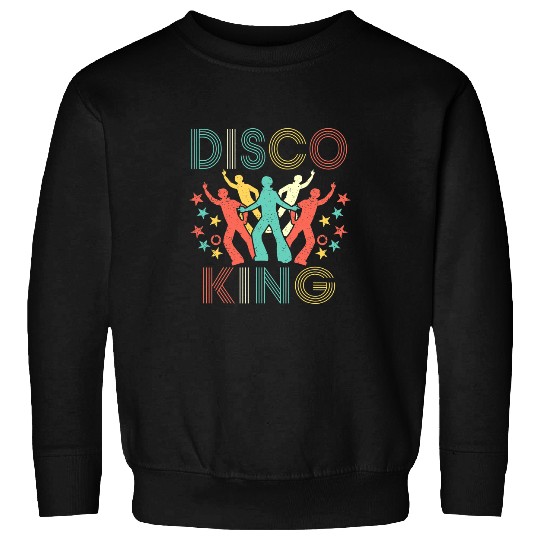 Disco King Men 1970s 1980s Distressed Dance 70s Sweatshirts