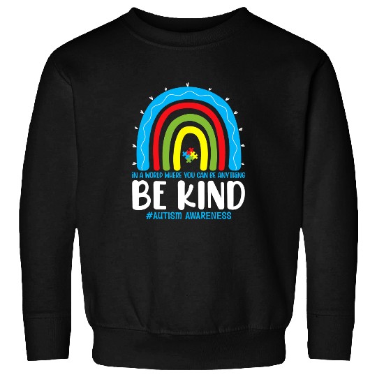 Autistic Be Kind Autism Awareness Rainbow Leopard Choose Kindness Sweatshirts