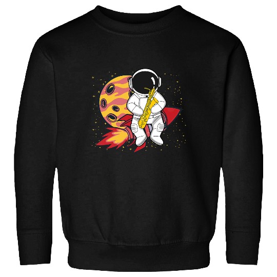Astronauts Spaceman Playing Saxophone Sweatshirts