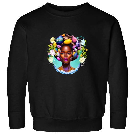 Black Girl Magic Easter Egg Hunt Spring Melanin Sista Women Sweatshirts