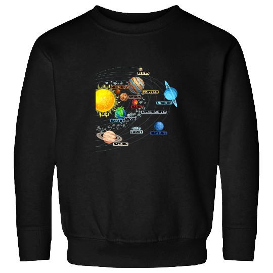 Astronomy Lover Solar System Planets Astronomy Space Science Girls Boys Sweatshirts
