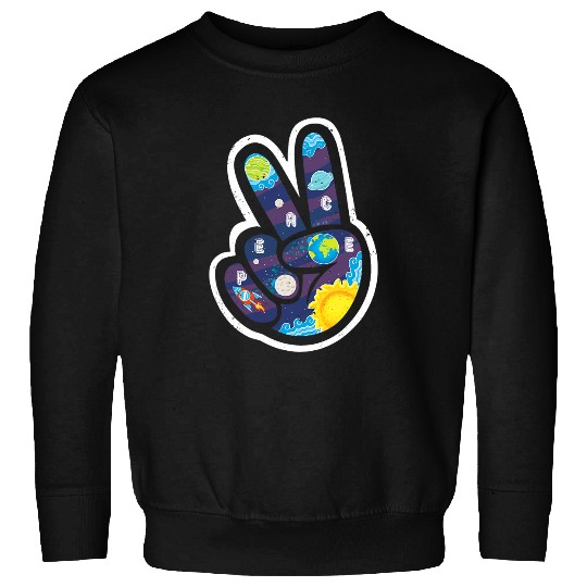 Celestial Peace Sign Hippie Science Lover Astronomy Sweatshirts