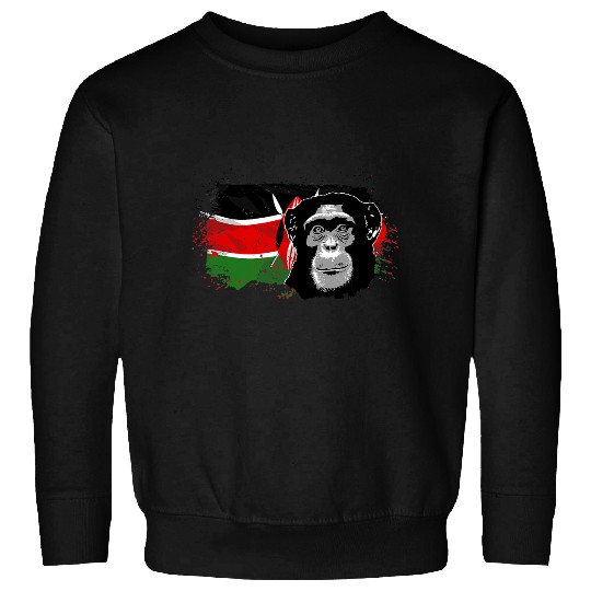 Kenya Chimpanzee Monkey Flag Banner Safari Sweatshirts