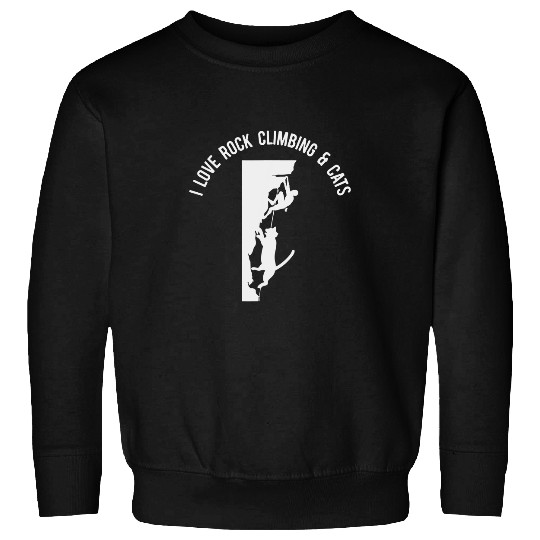 black cats Paws Climbing Climber I Love Rock Climbing And Cats Rock Climber And Cat Owner Sweatshirts