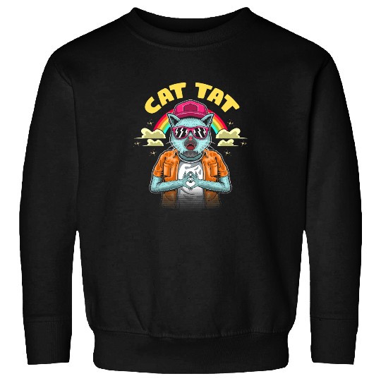 black cats Paws Tat Cat Lover Tattoo Lover Kitten Tattooed Cat Mom 2 Sweatshirts