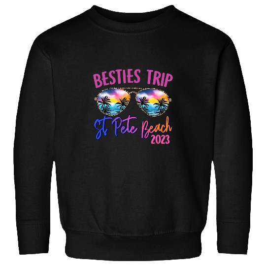 Besties Trip St Pete Beach Sunglasses Summer Vacation Sweatshirts