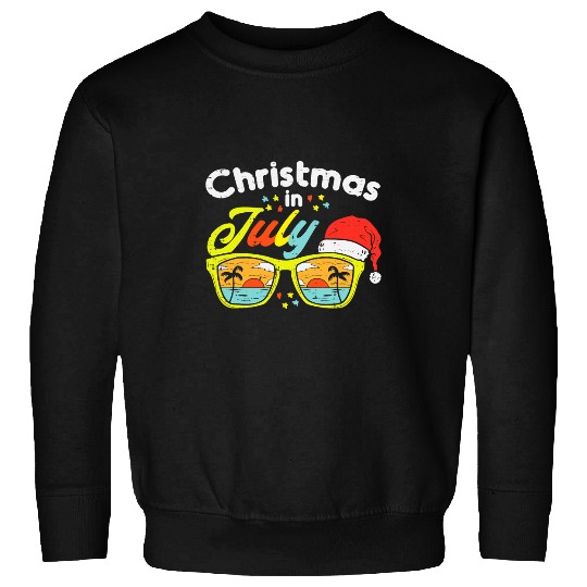 Christmas In July Sunglasses Santa Beach Summer Summer Xmas Sweatshirts