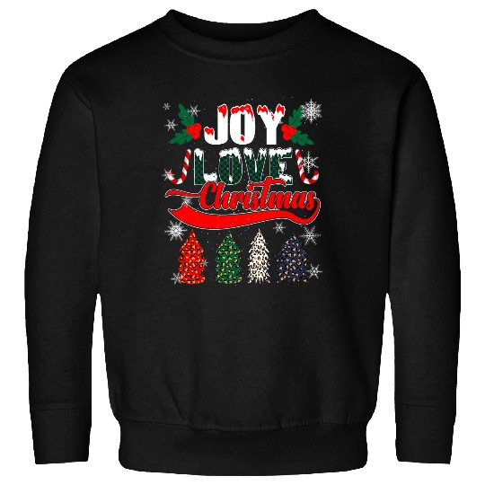 Joy Love Christmas Trees Gingham Plaid LEO Cheetah Print Sweatshirts