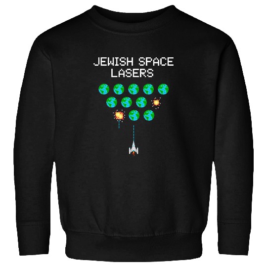Astronauts Jewish Space Lasers Funny 8bit Invaders Sweatshirts