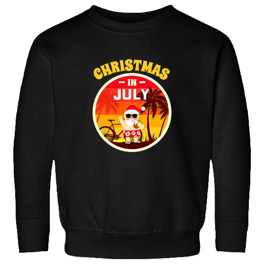 Christmas In July Summer Beach Vacation Hawaii Santa Sweatshirts