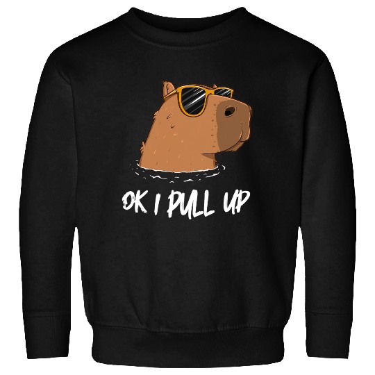 capybaras Lover OK I Pull Up capybaras Cool Animal Sunglasses Thanks to Meme Sweatshirts