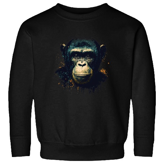 Chimpanzee Monkey Portrait Sweatshirts