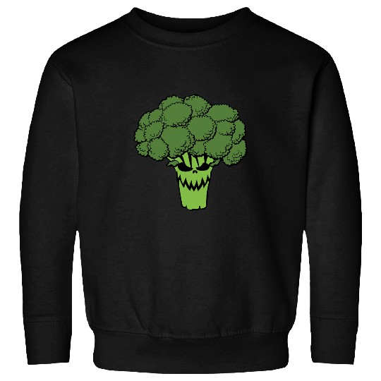 Happy Halloween Scary Smiling Broccoli Sweatshirts