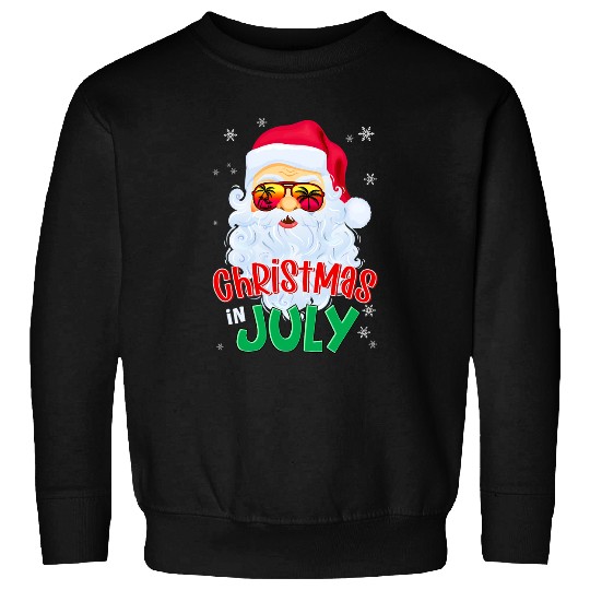 Christmas In July Summer Santa Sunglasses xmass Funny Sweatshirts