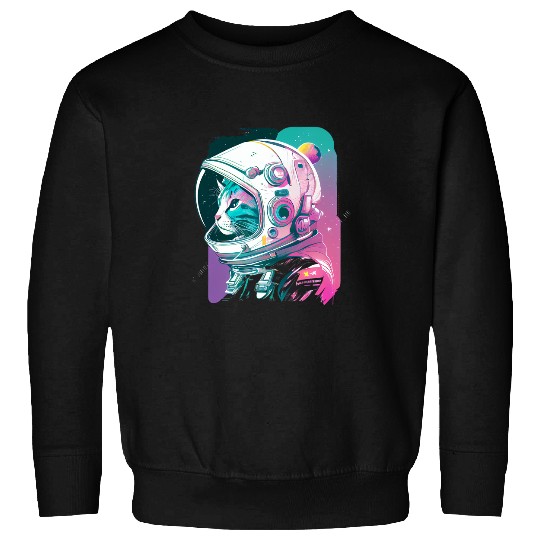 Cat Paws Aesthetic Vaporwave Space Cat 80s 90s Astronaut 14 Sweatshirts