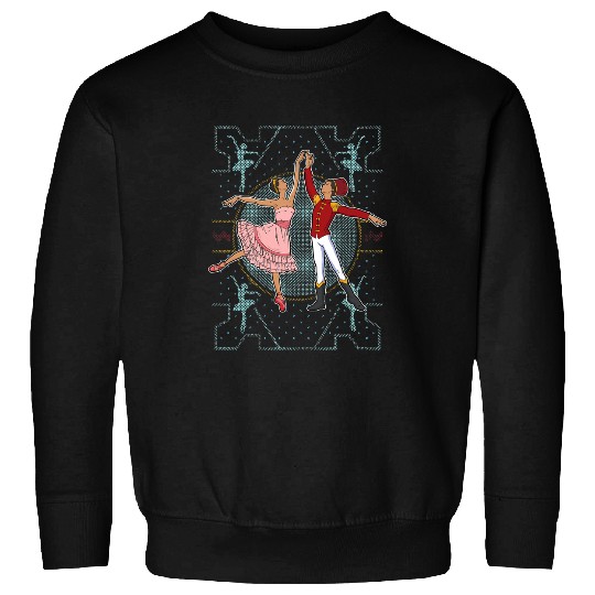 Black Ballerina Nutcracker Ballet Ugly Christmas Dancer Sweatshirts