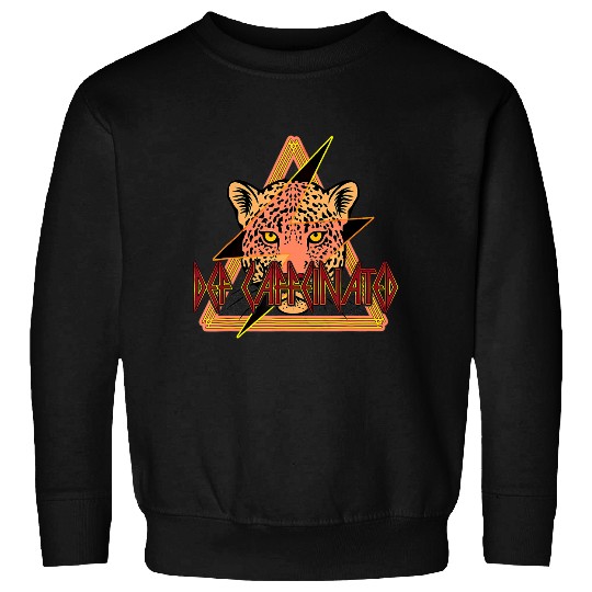 Cheetah Gift Retro Cheetah Def Caffeinated 80s Lightning Bolt Leopard Sweatshirts