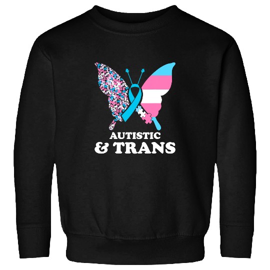 Autistic Trans Autism Awareness Transgender Pride Puzzles Sweatshirts