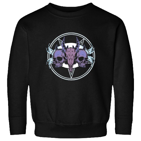 Gothic Satanic Wendigo Bone Pagan Occult October Halloween Sweatshirts