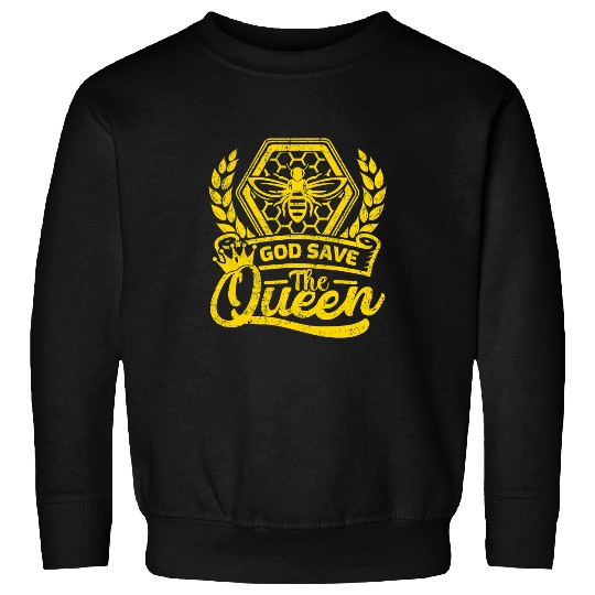 Bee Beekeeping God Save The Queen Bee Retro Style Beekeeper 180 Beekeeper Sweatshirts