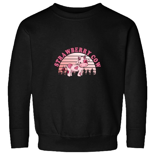 Cattle Cow Strawberry Cow Cute Design Sweatshirts