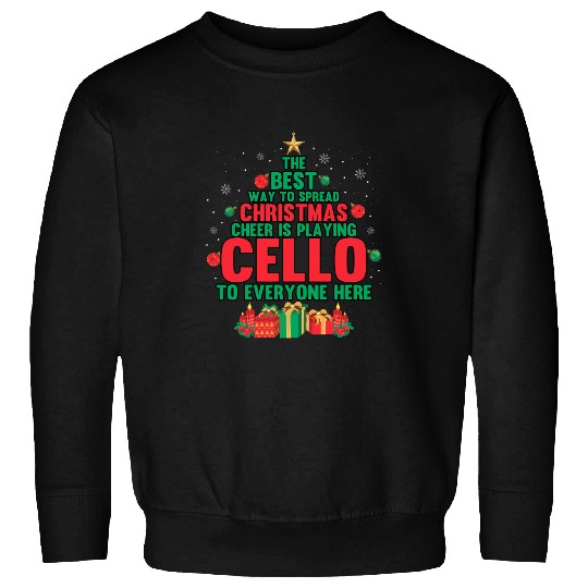 Cello Lover Cellist Playing Cello Christmas Classical Music Orchestra 2 Sweatshirts