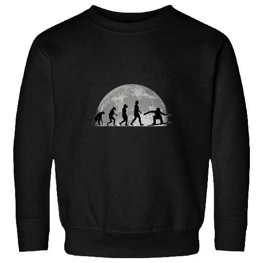 Skiing Ski Evolution Moon Winter Sports Snowboard Sweatshirts